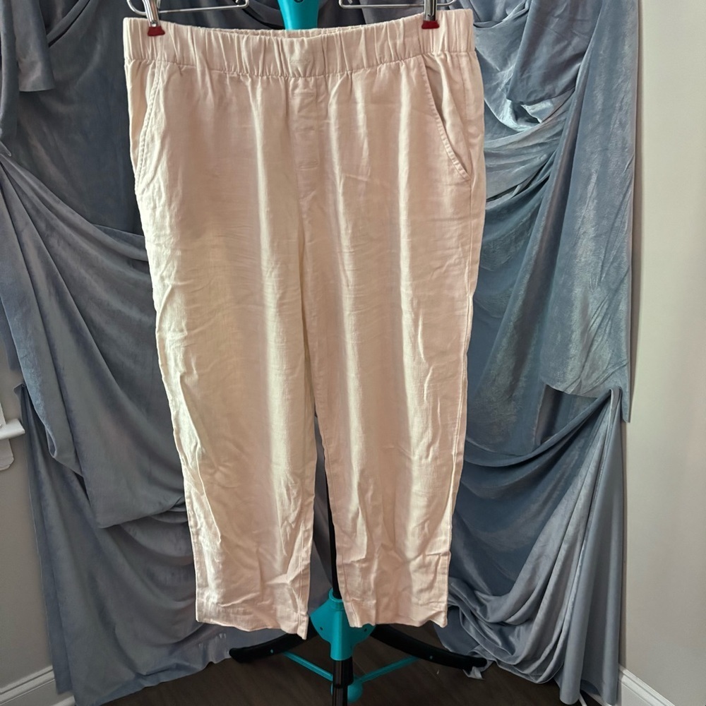 LOFT linen blend straight pants